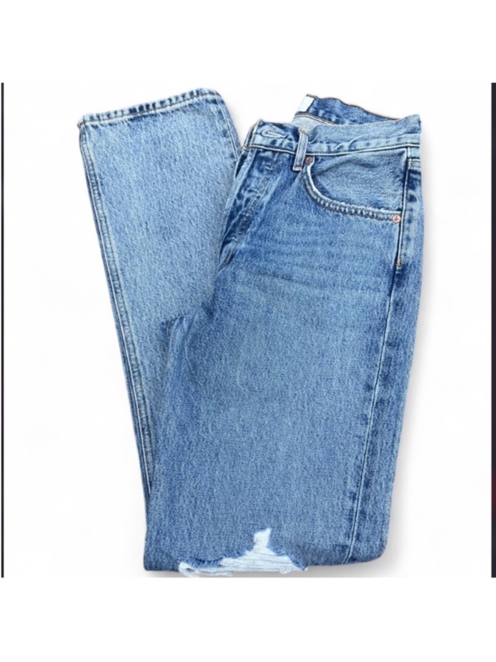 AGOLDE Lana Distressed Straight Leg Jeans Size 25